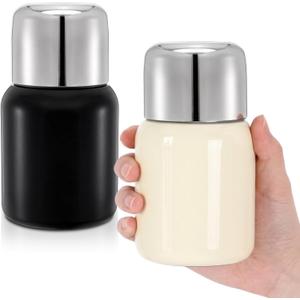 2 Pack Small Insulated Water Bottle, 10 Oz Wide Mouth Stainless Steel Drinking Bottles, Portable Leak-proof Sport Travel Flask Coffee Mug for Keep Drink Cold Hot