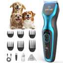 Oneisall Dog Clippers for Grooming - 2-Speed Super Power, 50dB Quiet Rechargeable Cordless Trimmer With Detachable Stainless Steel Blade for Small & Large Dogs With Thick Coats