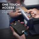 RUNBOX Leather card Holder Wallet for Men and Women, Holds 8+ Cards Plus Cash, RFID Blocking Mens Wallet with Stretchable Cash Band, Massive Capacity Wallet for Front Pocket, Perfect Gifts for Men (01-Carbon Black)