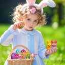 24 Pack Prefilled Easter Eggs with Easter Bunny Slow Rising Squishy Toys Inside Toys for Kids Girls Boys Easter Basket Stuffers Gifts Party Favors