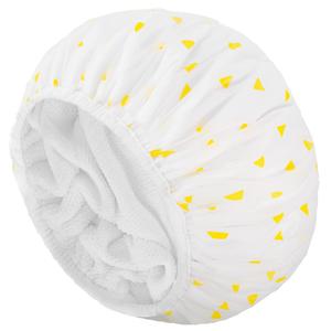 Auban Shower Cap, Shower Cap for Women Terry Cloth Lined EVA Exterior Reusable Double Layer Waterproof, Large Bath Hair Cap for All Hair Lengths (Yellow)