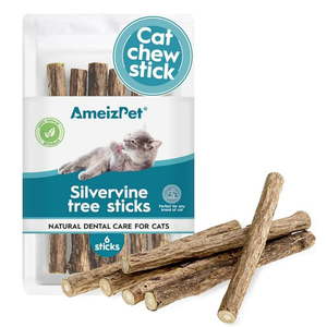 Catnip Sticks for Cats, Cat Dental Chew Sticks - Natural Matatabi Cats Dental Care, Silvervine Cat Teeth Cleaning (6 pcs)