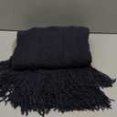BOURINA Navy Throw Blanket 50x60 Inches Throw Textured Solid Soft Sofa Throw Couch Cover Knitted Decorative Blanket