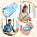 Cute Duck Squishy Sugar Stress Ball,Soft Duck Stress Relief Sugar Ball Toys and Moldable Slow Rise Relaxing Sensory Fidget Stress for Anxiety Relief (Blue+Pink)