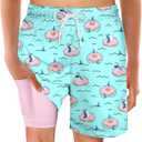 swimsobo Boys Swim Trunks for 5-16 Years Compression Liner Swimsuit Shorts Swimwear Boxer Bathing Suit (Shark, 7 Years)