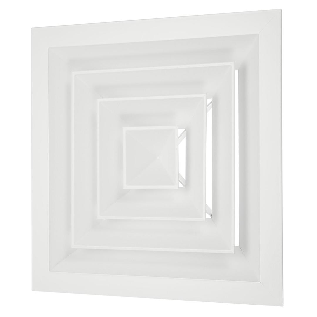 PATIKIL 9" x 9" Square Ceiling Diffuser, Aluminum Square Vent Cover HVAC Ceiling Diffuser for HVAC System Horizontal Flow Duct Industrial Home Office, White, 12" x 12" Ducting Opening Size