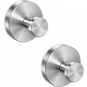 MOTAIPEAK Suction Cup Hooks for Shower,Upgraded Strong Suction Hooks for Inside Shower,Removable Towel Hooks for Bathroom, Glass, Window, Tile,Waterproof & Reusable, No Drilling,Silver (2 Pack)
