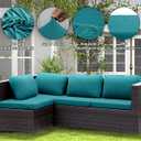SUKAIKEQA Outdoor Cushion Covers Set, 12PCS Patio Furniture Couch Seat Slipcovers, Replacement for Sofa Sectional Chair(Cover, Only), Blue Paon