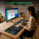 HURUC Excel Cheat Sheet Desk Pad XL Excel Mouse Pad with Shortcut Keys & Formulas | 31.5"x11.8" Waterproof Non-Slip Desk Mat, HD Print, Stitched Edges for Work & Gaming, 31.5L x 11.8W inches