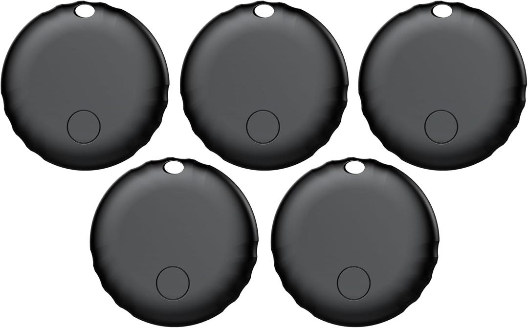 Tracker Tag, Smart Tag Works with Find My App (iOS 14.6 Above), Keys Finder and Item Locator for Luggage, Backpack, Suitcases and More, Replaceable Battery, IP67 Waterproof Tracking Tags-5 Pack(Black)