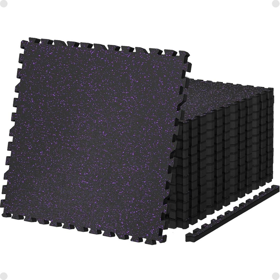 AIRHOP 0.79" Thick Gym Flooring for Home Gym, 48 Sq Ft Rubber Top Gym Mat