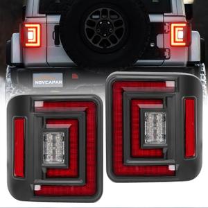 Flush Mount LED Tail Lights with Brake Light Reverse Light Turn Signal Lamp Running Light Fit for Jeep Wrangler JL 2018 2019 2020 2021 2022 2023 2024 2025, 2PCS