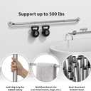 ZUEXT 2 Pack 48 Inch Brushed Nickel Non Slip Shower Grab Bar w/Knurled Grip