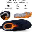 TEMOFON Snow Boots for Women Winter: Waterproof Slip On Fur Warm Snow Boots - Comfortable Walking Ankle Winter Outdoor Shoes Blue Size 9