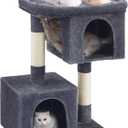 Feandrea Cat Tree, 40.6-Inch Cat Tower, Plush Condo for Extra Large Cats up to 44 lb, Large Perch, 2 Caves, Scratching Post, Smoky Gray UPCT614G01