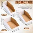50 Pack Cardboard Storage Bin Boxes Bulk 3 Sizes, Medium, White