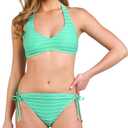 La Blanca Women's Halter Bikini Swimsuit Top (16), Seafoam//Fluid Lines