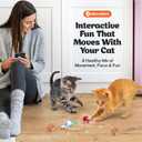 Interactive Cat Toys for Indoor Cats, Automatic Motion Activated Hide and Seek Cat Toy, Fast Rolling Ball in Cat Play Mat Keeps Cat Engaged (Red)