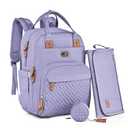 Dikaslon Diaper Bag Backpack with Portable Changing Pad, Pacifier Case and Stroller Straps, Large Unisex Baby Bags for Boys Girls, Multipurpose Travel Back Pack Moms Dads, Taro Purple