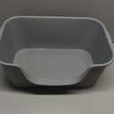 Small Cat Litter Box with High Sides,Cat Boxes for Indoor Cats,Cat Litter Pan for Kitty,Litter Box with Low Entry,Easy to Clean,Anti-Splashing (Grey)