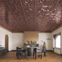 WOWSTAR 12-Pack 24"x24" Drop Ceiling Tiles, Waterproof Ceiling Panels, Only Fit into the Grid, Antique Copper