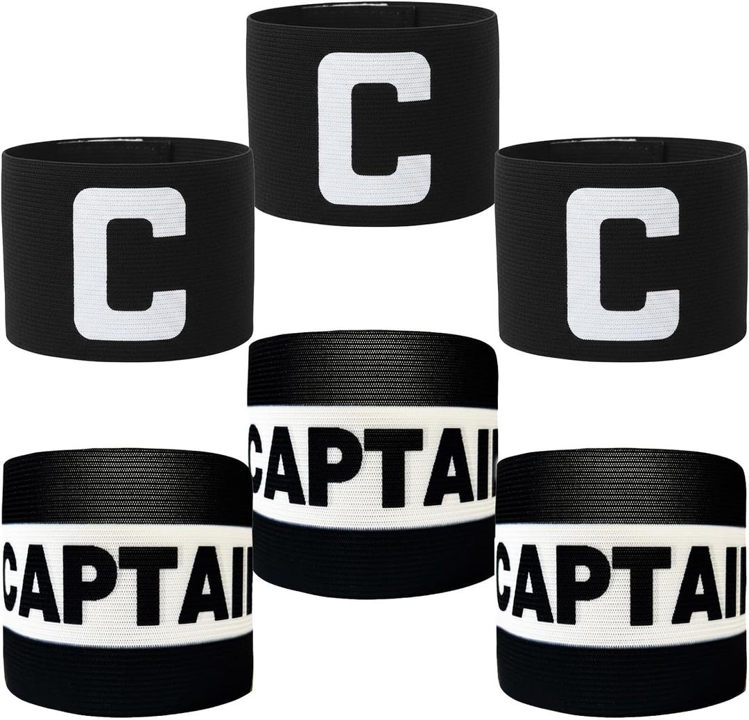 6 Pack Adjustable Soccer Captain Armbands Elastic Arm Bands for Training Unisex Essential Sports Accessories for Team Players