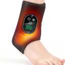 Cordless Foot Massager for Neuropathy, Rechargeable Foot and Ankle Massager for Circulation and Pain Relief, Ankle Heating Pad with Massage, Heated Ankle Brace Wrap, Black