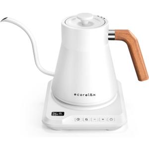 ECORELAX Gooseneck Electric Kettle, 1 Temperature Control Pour Over Kettle for Coffee, Tea & Water, Stainless Steel 1200 W Keep Warm OLED Display 1 L (White) ECORELAX Gooseneck Electric Kettle, 1 Temperature Control Pour Over Kettle for Coffee, Tea & Water, Stainless Steel 1200 W Keep Warm OLED Display 1 L (White)