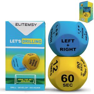 Soccer Keepy-Uppy Challenge Dice Set. Soccer Gifts for Boys and Girls. Indoor Soccer Skills Accessories. Football Stocking Filler Training Equipment for Teenage Boys or Girls. Birthday Gifts