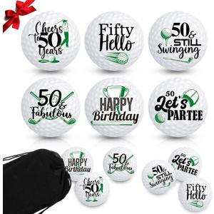 6 Pcs Birthday Golf Balls Gift Funny Golfer Gift Set Golf Birthday Set Professional Practice Ball for Men Golfers