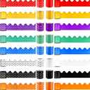 16 Rolls Scalloped Bulletin Board Borders Multicolor Rolled Borders Trim Polka Dot Bulletin Border for Bulletin Boards, Desks, Locker, Homeschool or Classroom Dcor, 16 Colors (Pack of 2)