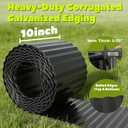A ANLEOLIFE 60FT Galvanized Steel Landscape Edging Roll, 10" Tall Sturdy Flexible Corrugated Metal Lawn Border for Garden, Pathway & Flower Beds, Black