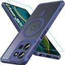 Hensinple for Motorola Moto G Power 5G 2025 Case Magnetic, G Power 2025 Phone Case with Screen Protector [Compatible with MagSafe], Matte Back Shockproof Protective Case for Moto G Power 2025, Blue