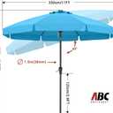 ABCCANOPY 11FT Scalloped Patio Umbrella Table Market Umbrella, Turquoise