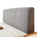 Stretch Bed Headboard Cover Full Queen King Size, Dustproof Bed Head Protector Cover, Washable Jacquard Headboard Slipcover for Bedroom Decor (Gray, 78.7in/2.0m)