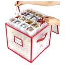 Sattiyrch Plastic Christmas Ornament Storage Box with Trays,Customizable Dividers, Dust-Proof Durable Ornament Organizer Holder,Christmas Storage Containers,Holds 64 x 3 Ornaments