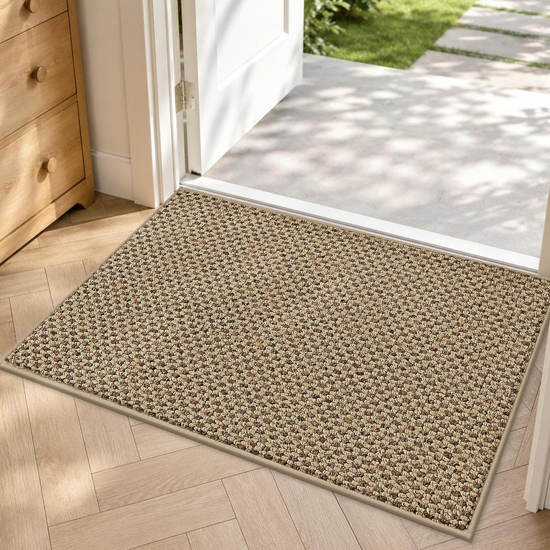 COSY HOMEER Door Mat Non-Slip Entryway Rugs Dirt Trapper, 20"x32", Beige

Absorbent Doormat,Entrance Mat, Low Pile, Washable Floor Mat for Front Back Door and Entry, Wet Shoes
