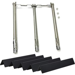 Direct Store Parts Kit DG268 15.3 7636 Porcelain Steel Flavorizer Bars and 69787 Grill Burner Tubes for Weber Spirit & GS4 Spirit II 300 Series Spirit E-310 E-320 S-320 E/S330 with Front Control