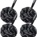 AmazerBath Loofah Sponge 75g/Piece, Loofah for Men Body Scrubber - Bath Sponge Loofa Set of 4 Black (Large)