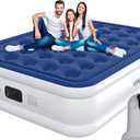 Queen Air Mattress with Built in Pump, 18" Raised Inflatable Mattress, Self Inflating Blow Up Bed, Comfort Portable Air Bed with Carry Bag for Camping, Home, Guests, Travel 690 lbs Max