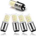 12V BA15D LED RV Camper Interior Light Bulbs,1076 1142 1176 S8 3W 6000K Daylight Bright White,Double Contact DC Bayonet Base,AC10-24V DC10-30V Low Voltage BA15D for Marine Boat Trailer Lights,5Pack