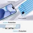 KANGHAR Compatible with iPhone Air Case 2025, Silicone Stripes Cute Pattern, Camera Protection Soft Slim Phone Cover for Girls Women -Blue