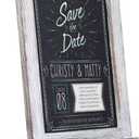 HBCY Creations Rustic Whitewash Tabletop Chalkboard Sign / Hanging Magnetic Wall Chalkboard / Small Countertop Easel / Kitchen Memo Board, 9.5" x 14", for Weddings, Birthdays, Baby Announcements