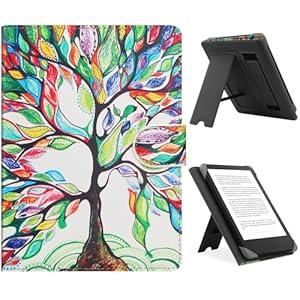 HoYiXi Universal Case for 6.8", 7" eReader, Compatible with Kindle/ Kobo Clara HD/ Kobo Clara 2E/ Paperwhite/ Pocketbook/ Tolino eReader, Leather Stand Cover for 6"-7'' E-Book Reader, Tree 1