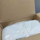 GREENSTELL Small Vanity Stool Chair with Storage and Folding Back, 13.4" x 15" x 30" Square Faux Fur Soft Ottoman, 4 Metal Legs with Anti-Slip Feet, Furry Padded Seat for Makeup, Bedroom, White