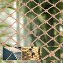 Jute Hemp Rope Net, Heavy Duty Natural Safety Rope Netting Balcony Stairs Fence Garden Playground Protection Net Indoor & Outdoor Decoration Rope Netting (3FT*13FT)