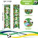 2 x Soccer 2026 Hanging Porch Banner Soccer Theme Vertical Hanging Sign, 2 Pack with International Flags for Porch Door Soccer Party, Sports Events, Bar, Street, Home Decorations 30cm x 117cm