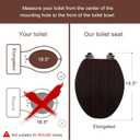 Elongated Toilet Seat Molded Wood Toilet Seat with Quietly Close and Quick Release Hinges, Easy to Install also Easy to Clean by Angol Shiold (Elongated, Dark Brown)