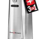 POHL SCHMITT Electric Can Opener, Knife Sharpener & Bottle Opener, Easy Push Down Lever, Works with Standard And Pop-Top Cans, Durable Stainless Steel & ABS - Kitchen Essentials and Accessories