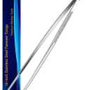 JETKONG 16-Inch Kitchen Tweezers Fine Tweezer Tongs Extra-Long Stainless Steel Cooking Tweezers (Point-Tips)